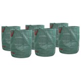 vidaXL Saci gunoi grădină cu m&acirc;nere 12 buc., pliabil rotund verde 300L