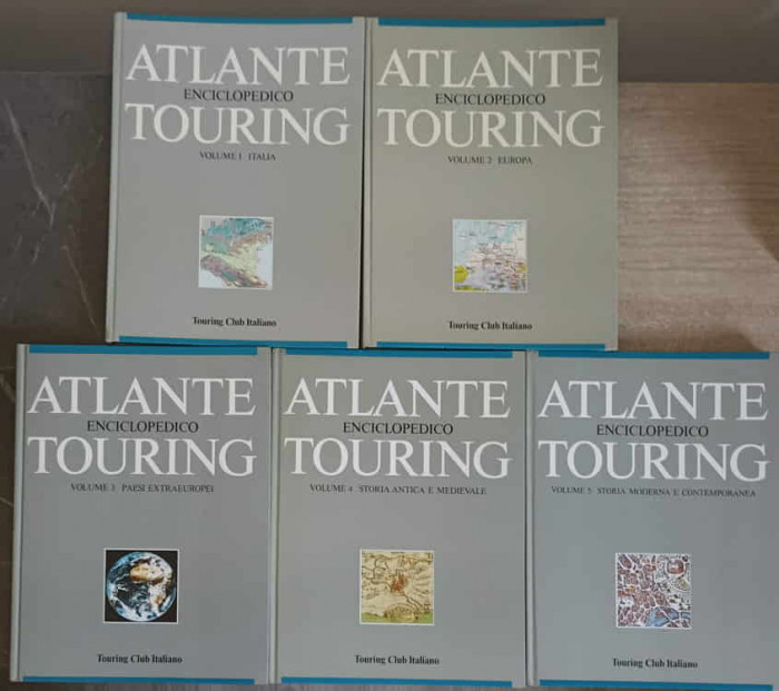 ATLANTE ENCICLOPEDICO TOURING VOL.1-5 ITALIA, EUROPA, PAESI EXTRAEUROPEI, STORIA ANTICA E MEDIEVALE, STORIA MOD