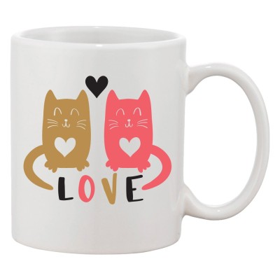 Cana alba personalizata &amp;#039;Cats in love&amp;#039;, INOVATIX&amp;reg;. 330ml foto
