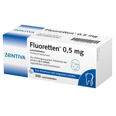 Supliment Alimentar, Zentiva, Fluoretten, pentru Sanatatea Dentara, cu Fluor 0.50mg, 300 tablete foto