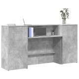 Cumpara ieftin Birou de recepție Gri beton 200x50x103,5 cm Lemn prelucrat