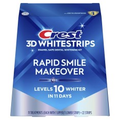 Set 11x Benzi Albirea Dintilor, Crest, 3D White, Rapid Smile Makover, 10% Concentratie, Tratament 14 zile, 45 min, Nivel Albire 10