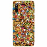 Husa silicon pentru Xiaomi Mi 9, Colorful Sticker Illustrations