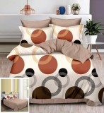 Cumpara ieftin Lenjerie Pat Florentina Sf071, Bumbac, 4 Piese, Fara Elastic, Crem, Portocaliu