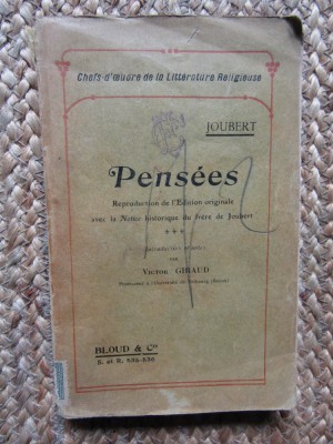 PENSEES DE JOUBERT - INTRODUCTION PAR VICTOR GIRAUD foto
