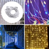 Instalatie tip Perdea Craciun 384 LED, 9x1m, Exterior IP44, Multicolor/Albastru/Rece/Cald, Lumini Festiva