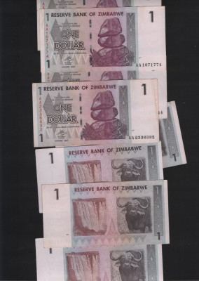 Zimbabwe 1 dollar 2007 pret pe bucata XF-AUNC foto