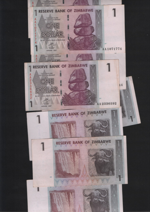 Zimbabwe 1 dollar 2007 pret pe bucata XF-AUNC