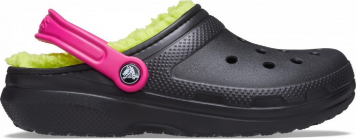 Saboți Crocs Classic Lined Pop Strap Clog Multicolor - Black/Multi