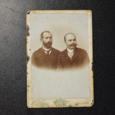 Fotografie pe carton cabinet atelier Hild Galati Galatz doi barbati 1897