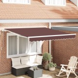 VidaXL Copertina retractabilă automat, maro, 300x250 cm