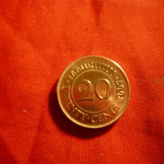 Moneda 20C 2007 Mauritiu ,nichel ,cal.apr.NC