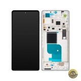 Display cu Touchscreen Motorola Edge 30 Pro cu Rama Argintiu (Stardust White) Service Pack 5D68C20277
