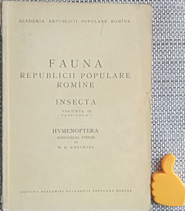 Fauna Republicii Populare Romane Romine Insecta Hymenoptera vol IX fascicula I