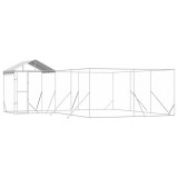 Cumpara ieftin Padoc de exterior cu acoperis argintiu 6x6x2,5m otel galvanizat