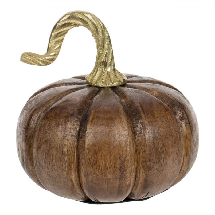 Decor Dovleac Lemn, 14x15cm, Coada Aurie, Maro