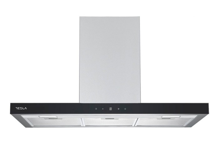 Hota decorativa Tesla DC900AXB, T-shape, 90cm1 motor DC 75W, 630m3/h, display