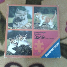 Ravensburger Cats Puzzle copii +3 ani 3 x 49 piese