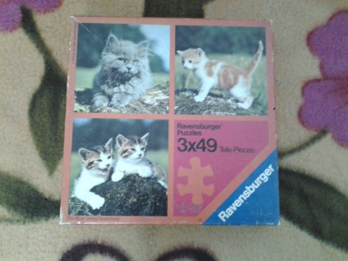 Ravensburger Cats Puzzle copii +3 ani 3 x 49 piese