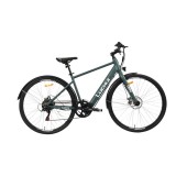 Bicicleta electrica urbana verde Atria 700C cu cadru de otel si frane cu disc