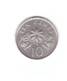 Moneda Singapore 10 cents/centi 1993, stare foarte buna, curata, Asia, Cupru-Nichel