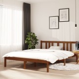 vidaXL Cadru de pat, maro miere, 140x190 cm, lemn masiv 814867