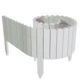Gard de gradina decorativ din lemn, alb,&nbsp;200x30 cm GartenVIP DiyLine, Artool