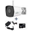 Sistem supraveghere o camera UNV Wi-Fi 2MP Smart IR 30m microfon, sursa 12V, card memorie 64GB SafetyGuard Surveillance, Uniview