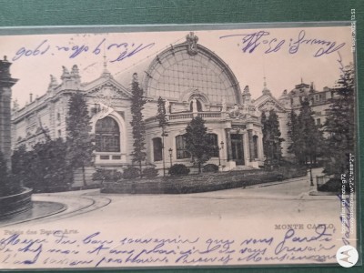 MONTE-CARLO -PALATUL ARTELOR FRUMOASE .Superba carte postala , interesanta foto