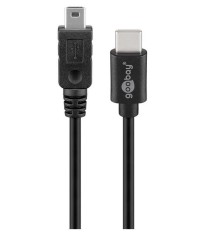 Cablu USB 2.0 USB type C tata la Mini USB tata 0.5m Cupru 0.48Gbit/s negru 67989 Goobay foto