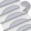 VidaXL Covorașe pentru scări, 15 buc., 56x17x3 cm, gri deschis, semirotunde 133879