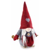 Figurina Craciunita textil multicolor 11x10.5x23 cm