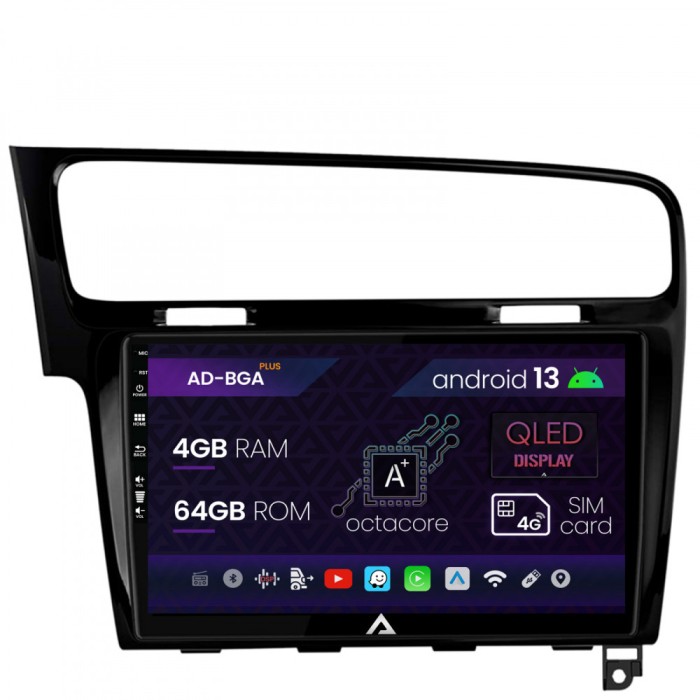 Navigatie Volkswagen Golf 7, Android 13, A-Octacore 4GB RAM + 64GB ROM, 10.1 Inch - AD-BGA10004+AD-BGRKIT023B