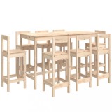 Cumpara ieftin Set mobilier de bar, 9 piese, lemn masiv de pin