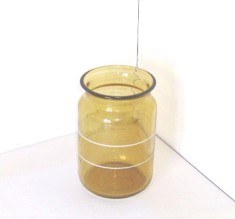 Vaza studio UNICAT Art-Glass, suflata manual, cristal amber olive, de expozitie