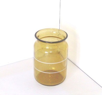 Vaza studio UNICAT Art-Glass, suflata manual, cristal amber olive, de expozitie foto