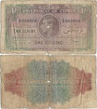 1941 ( 30 VIII ) , 1 shilling ( P-20a.4 ) - Cipru