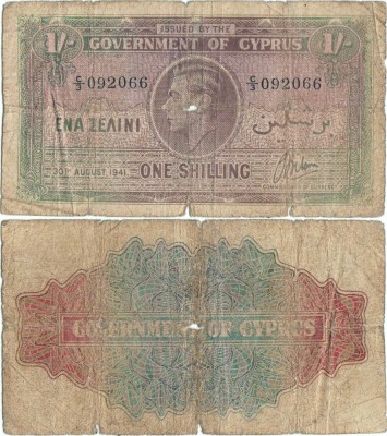 1941 ( 30 VIII ) , 1 shilling ( P-20a.4 ) - Cipru foto