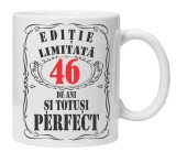 Cana alba personalizata &quot;editie limitata&quot;, 46 ani, INOVATIX&reg;. 330ml