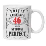 Cana alba personalizata "editie limitata", 46 ani, INOVATIX&reg;. 330ml