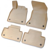 Set de 4 covorase bej cauciuc 3D stil tavita premium pentru Audi Q5, SQ5 din 2017, Recambo