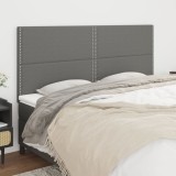Cumpara ieftin Tăblii de pat, 4 buc, gri &icirc;nchis, 90x5x78/88 cm, textil