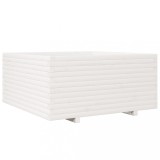 Cumpara ieftin Jardiniera de gradina, alb, 100x100x49,5 cm, lemn masiv de pin