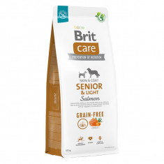 Brit Care Senior & Light, XS-XL, Somon, hrană uscată fără cereale câini senior, obezitate, 12kg