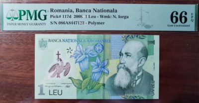 Bancnota 1 leu, an 2008 foto