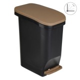 Cumpara ieftin Cos din Plastic pentru Baie Paralelogram Negru Mat cu Capac 7lt