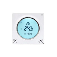 Termostat Techstar&reg; Smart TH-12W, Wireless, 16A, 3500W, Google Home, Alexa, Tuya, Senzor Pardoseala, Alb