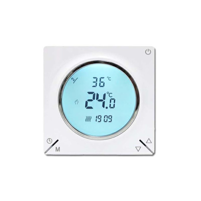 Termostat Techstar&reg; Smart TH-12W, Wireless, 16A, 3500W, Google Home, Alexa, Tuya, Senzor Pardoseala, Alb