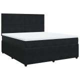 Cumpara ieftin Pat box spring cu saltea, negru, 180x200 cm, catifea