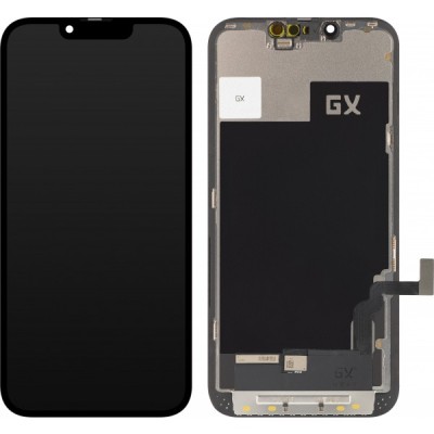 Display cu Touchscreen GX pentru Apple iPhone 13, cu Rama, Versiune OLED IC Movable, Negru foto